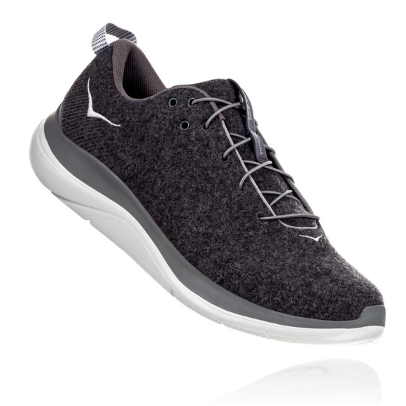 Hoka One One Hupana Flow Wool Sneakers Womens 10 Wide Gray Running Walking Shoes - Picture 1 of 13